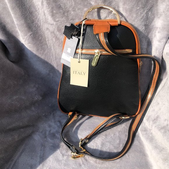 NWT Valentina Italian Leather Sling Backpack